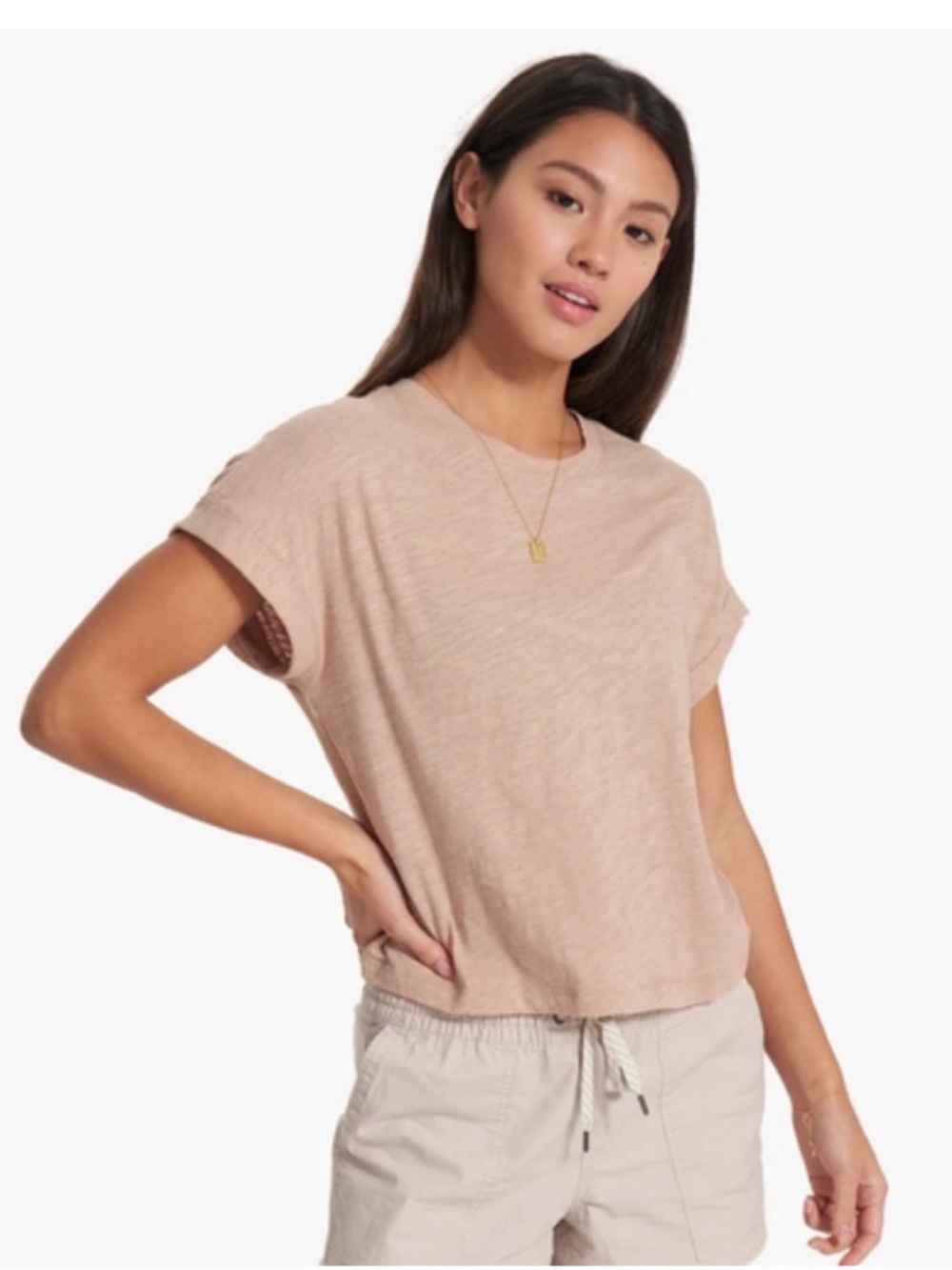 Vouri Sunset Easy Short Sleeve Tee T-shirt Coconut Size small